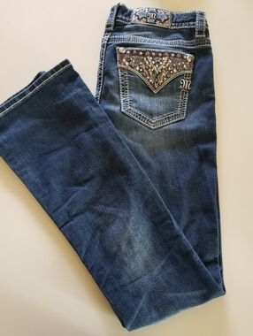 Miss Me Bootcut Jeans Embellished Pocket Y2K Western Glam Size 29